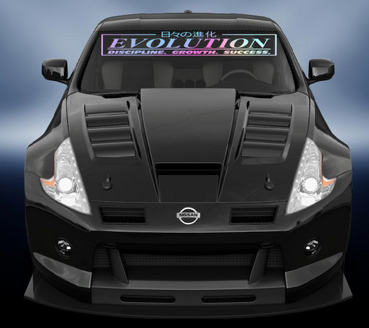 Evolution car windscreen jdm style banner