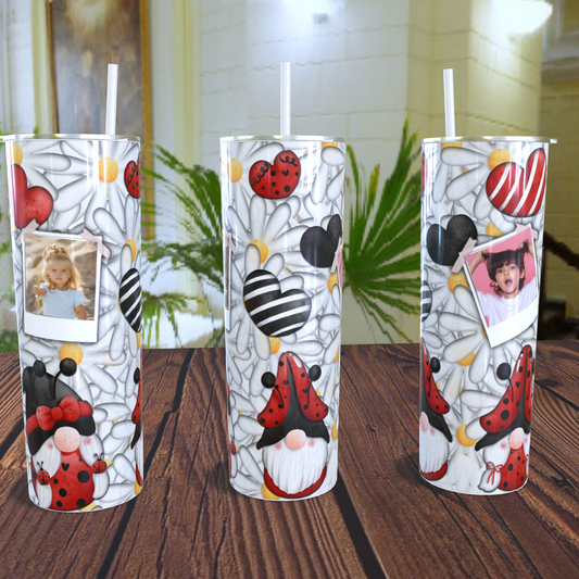 Knome Flowers design photo tumbler 20oz skinny