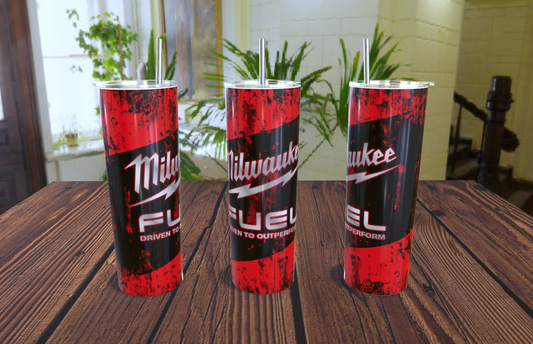 milwaukee fuel design 20oz skinny tumbler vintage distressed