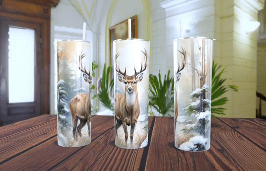 Deer design 20oz skinny tumbler