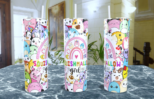 Squishmallows girl 20oz skinny tumbler