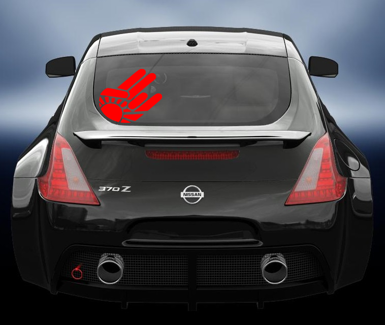 JDM rising sun hand vinyl decal